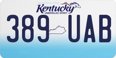 KY license plate 389UAB