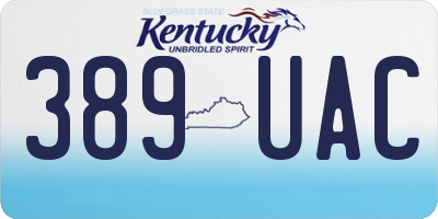 KY license plate 389UAC
