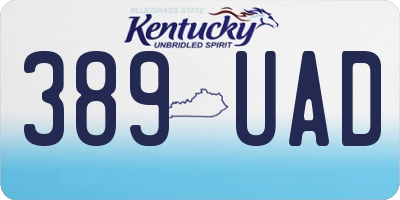 KY license plate 389UAD