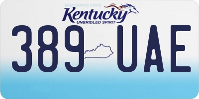 KY license plate 389UAE