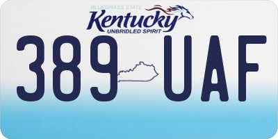 KY license plate 389UAF