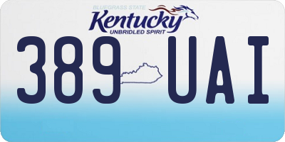 KY license plate 389UAI