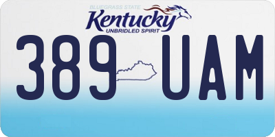 KY license plate 389UAM