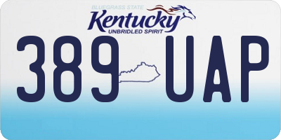KY license plate 389UAP