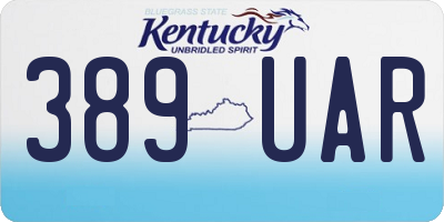 KY license plate 389UAR