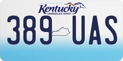 KY license plate 389UAS