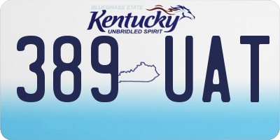 KY license plate 389UAT
