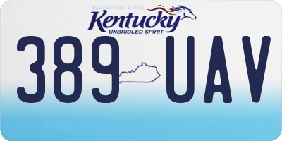KY license plate 389UAV
