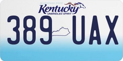 KY license plate 389UAX