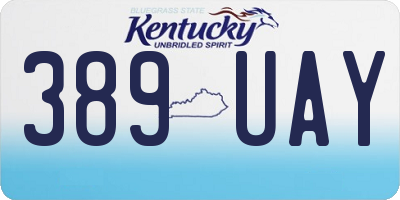 KY license plate 389UAY