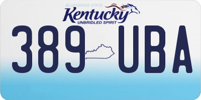 KY license plate 389UBA