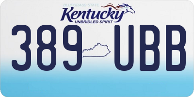 KY license plate 389UBB