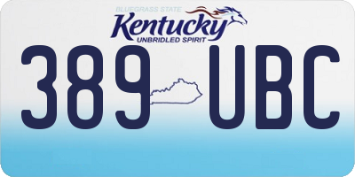 KY license plate 389UBC