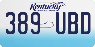 KY license plate 389UBD