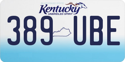 KY license plate 389UBE