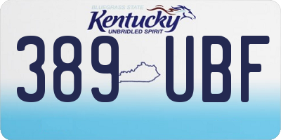 KY license plate 389UBF