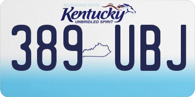 KY license plate 389UBJ
