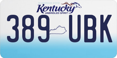 KY license plate 389UBK