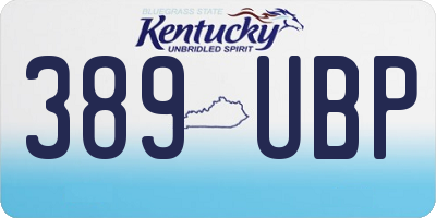KY license plate 389UBP