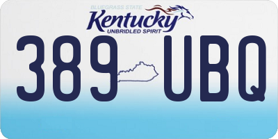 KY license plate 389UBQ