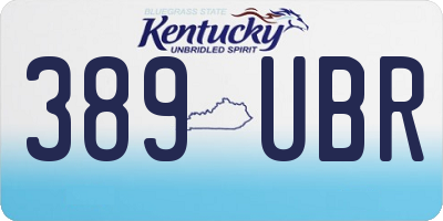 KY license plate 389UBR