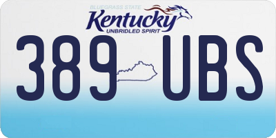 KY license plate 389UBS
