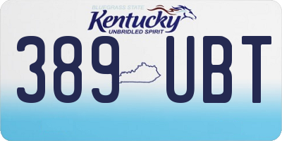 KY license plate 389UBT