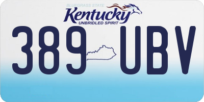 KY license plate 389UBV
