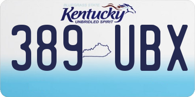 KY license plate 389UBX