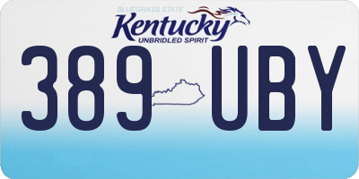KY license plate 389UBY