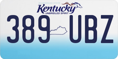 KY license plate 389UBZ