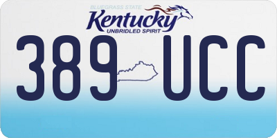 KY license plate 389UCC