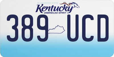 KY license plate 389UCD