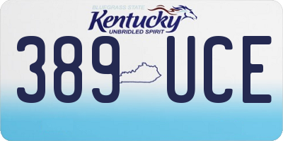 KY license plate 389UCE