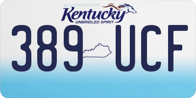 KY license plate 389UCF