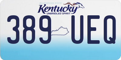 KY license plate 389UEQ