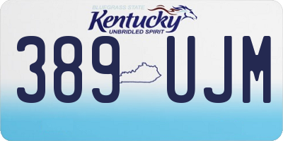 KY license plate 389UJM