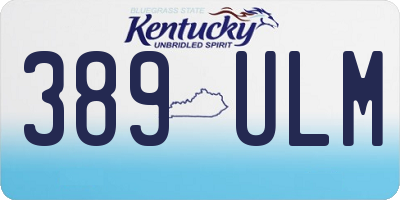 KY license plate 389ULM