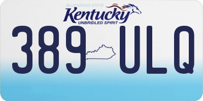 KY license plate 389ULQ