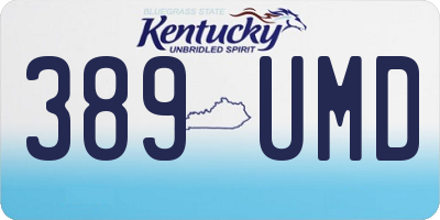 KY license plate 389UMD