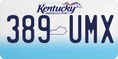 KY license plate 389UMX