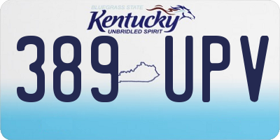 KY license plate 389UPV