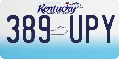 KY license plate 389UPY