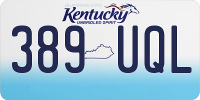 KY license plate 389UQL