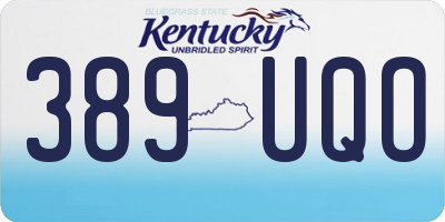 KY license plate 389UQO