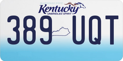 KY license plate 389UQT