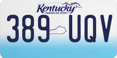 KY license plate 389UQV