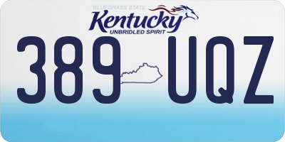 KY license plate 389UQZ