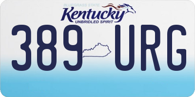 KY license plate 389URG