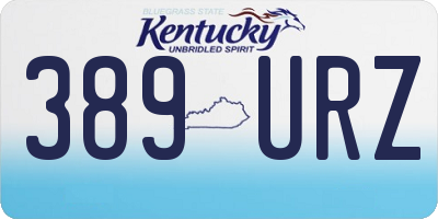 KY license plate 389URZ